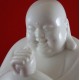 Charming, Joyful Buddha White Porcelain Statue