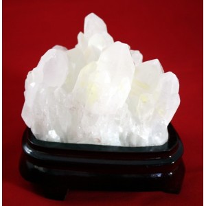 Feng Shui White Quartz Cluster with Custom Stand