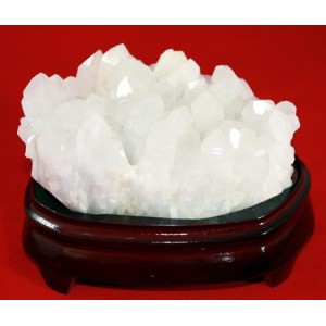 Feng Shui White Quartz Cluster with Custom Stand