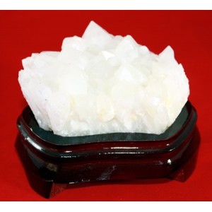 Feng Shui White Quartz Cluster with Custom Stand