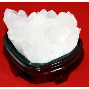 Feng Shui White Quartz Cluster with Custom Stand